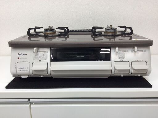 （6/24受渡済）YJT4617【Paloma/パロマ ガスコンロ LPガス】美品 2017年製 IC-N86BHA-R 家電 キッチン ガステーブル 右側強火 プラチナカラートップ