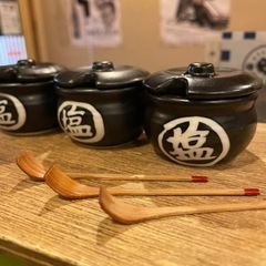 【値下げ】黒マットカメ型塩入 【薬味入】6セット