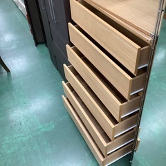 家具ならトレファク吉川店！！ 無印良品 ユニットシェルフ 6段引き出し付 ナチュラル×シルバー ステンレスの画像