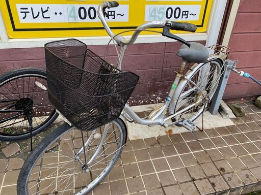 【リサイクルショップどりーむ鹿大前店】No.205　自転車　26インチ　LEDオートライト付き　カゴ付き♪