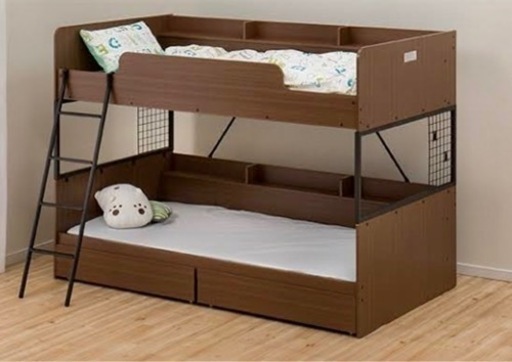 ニトリ　２段ベッド(デニッシュS/MBR&BK)