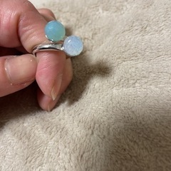 ２つ珠　指輪　フリーサイズの画像