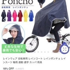【美品】自転車用レインポンチョ　ネイビーの画像