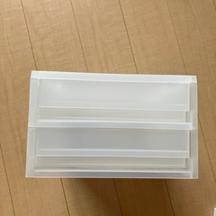 無印レターセットなど2段収納