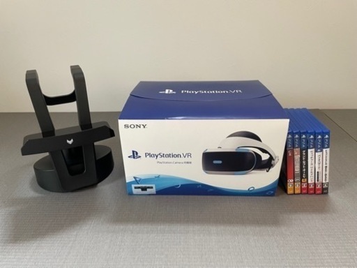 PSVR【美品】、ソフト6本、ヘッドセットスタンド