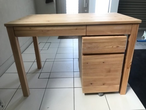 無印良品パイン材デスク、キャビネット