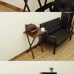 折り畳みテーブル　ブラウンの画像