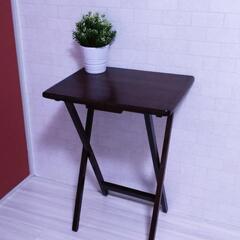 折り畳みテーブル　ブラウンの画像