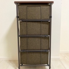 【無料】超美品☆AZUMAYAの４段チェスト☆ブラウン☆収納インテリア☆の画像