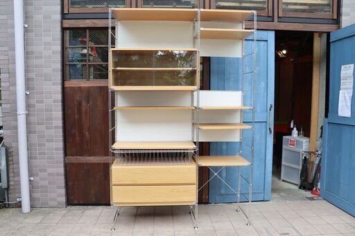 無印 ガラス戸つきユニットシェルフ用カップボード 棚 シンプル