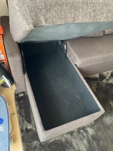 L型カウチソファー（収納付き）分解可能　週末値下げ