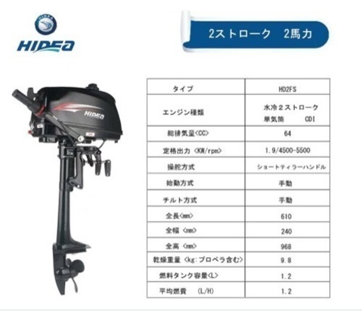 (決まりました）２馬力船外機