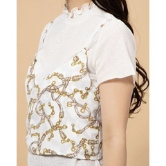 新品未使用　MAJESTIC LEGON outlet　スカーフ柄キャミセット　アイボリー柄の画像