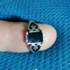 j.31201-シルバーリング　黒光　直径約15ミリの画像