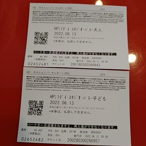 13日 ユニバチケット1日