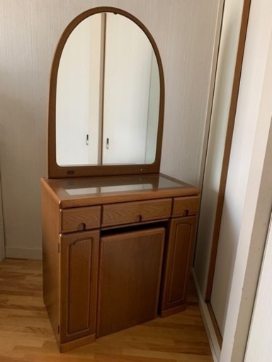 【値下げ】ドレッサー　鏡台　大塚家具　椅子なし　ナラ材