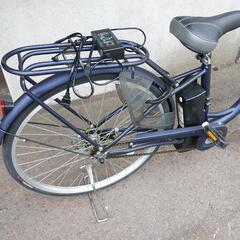 防犯登録料込み！札幌市内配達無料。中古27インチ電動アシスト自転車SUISUI紺色。の画像