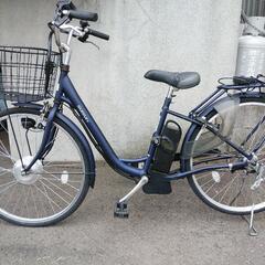 防犯登録料込み！札幌市内配達無料。中古27インチ電動アシスト自転車SUISUI紺色。の画像
