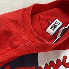 tommy jeans  トミージーンズ　ビッグロゴ　Tシャツ　赤　S レアの画像