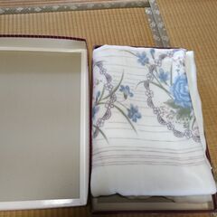 未使用 夏 敷布団カバー 青の花柄