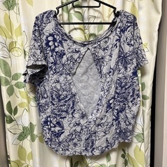 チャイハネ蝶、花柄背中あきトップスの画像