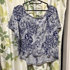 チャイハネ蝶、花柄背中あきトップス