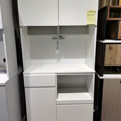  新品　完成品食器棚 鏡面仕上げ 幅90cm　　在庫処分　キッチンラック