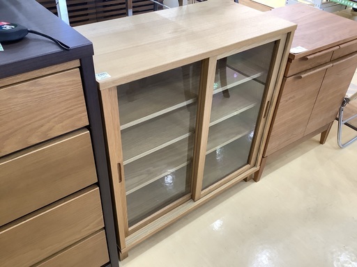 キャビネット　無印良品　２枚スライド扉　ナチュラル　122