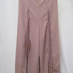 新品シフォン プリーツ ワイドパンツ Ｌサイズの画像