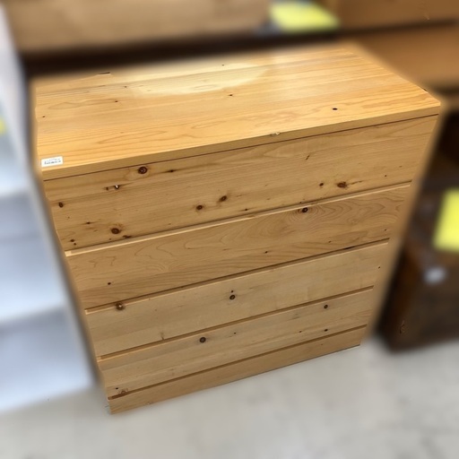 【送料込】無印良品　パイン材　4段チェスト　タンス　チェスト　① スマホで購入】無印良品 (ムジルシリョウヒン) ミドルチェスト