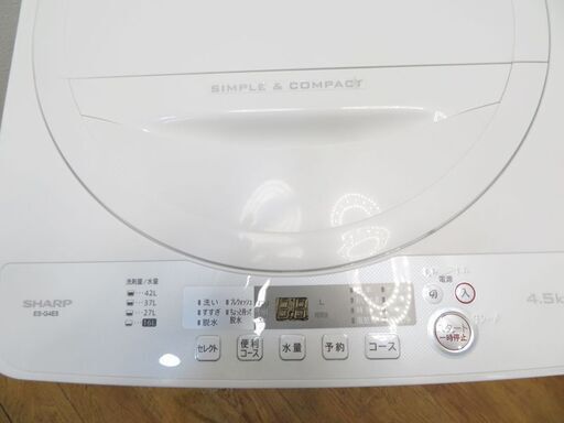 配達設置無料！ 良品 SHARP 2018年製 4.5kg 洗濯機 FSK03