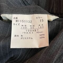 マリオ バレンチノ　スラックス　グレー地にストライプ　100AB７の画像
