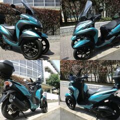 ★普通免許仕様トリシティ125ABS ワイドトレッド「6314km」現行SEC1J 純正op多数 ゆるキャン△リンちゃんカラー★東京/大田区【下取OK】の画像