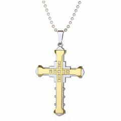 j←←←m17  金-クロス 十字架 ネックレス メンズ チェーン ヨーロッパ レトロ ヴィンテージ メンズ アクセサリー オシャレ ファッション 1の画像