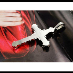 j←←←m17   銀-クロス 十字架 ネックレス メンズ チェーン ヨーロッパ レトロ ヴィンテージ メンズ アクセサリー オシャレ ファッション 1の画像