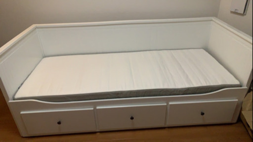 【美品】★IKEA HEMNES ヘムネス ベッド ★マットレス1枚付き