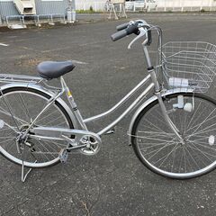札幌市◆シティサイクル 自転車 / 27型 /6段変速■ フロント バスケット 付き / カゴ ママチャリの画像