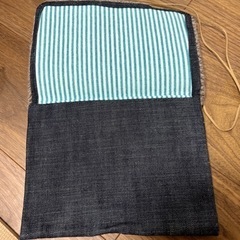 クラッチバッグ　ハンドメイド　ニット　デニム　ヒトデの画像