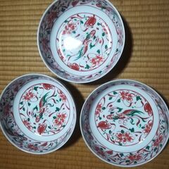 赤絵中鉢　中古品の画像