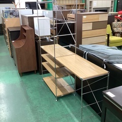 家具ならトレファク吉川店！！ 無印良品 ユニットシェルフ ワードローブ 側面棚付 ヨゴレ有 ナチュラル×シルバーの画像