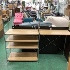 家具ならトレファク吉川店！！ 無印良品 ユニットシェルフ ワードローブ 側面棚付 ヨゴレ有 ナチュラル×シルバーの画像
