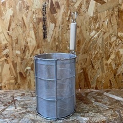 (5618) 木柄 平底 スパゲティー揚 スープ取りざる てぼ ...