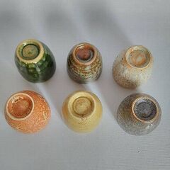 美濃焼　雅山窯中島正雄作　色違いぐい呑み6点セット　酒器　盃の画像