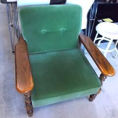 三越家具 カントリーハウス 1Pチェア 幅77cm 座面 グリーン 木製