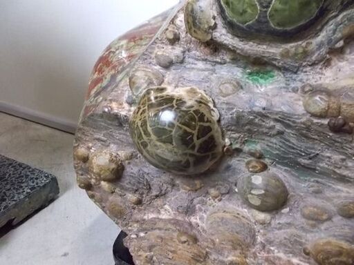 鑑賞石 45kg 台座付き 玉髄 貝 貝殻 天然石 原石 鉱物 北海道 置物 オブジェ 札幌市東区 新道東店