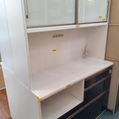 モイス付食器棚（ホワイト×ブラウン）　【クリーニング済】　管理番号71406