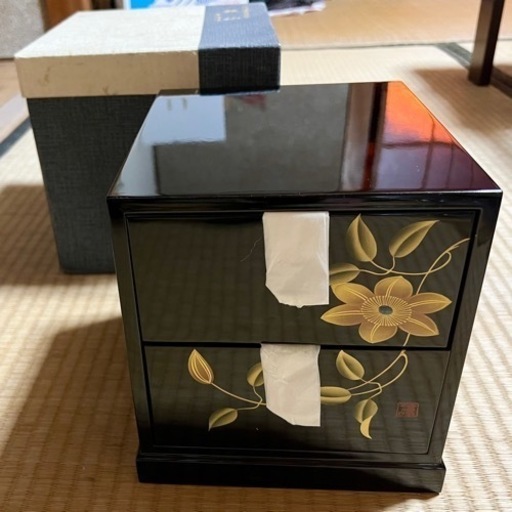 伝統消金粉手描蒔絵 鉄仙 春峰作 タンス