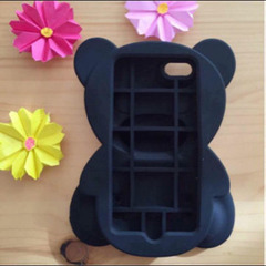 でかクマさん　☆iPhone6&6s兼用対応☆ シリコンケース〜010-6ブラックの画像