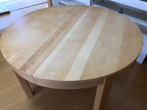 ★値下げしました★IKEA 丸型伸長式ダイニングテーブル　BJURSTAビュースタ