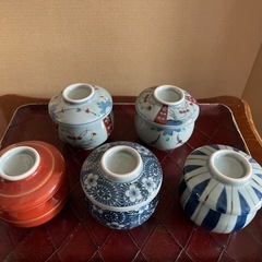 新品　有田焼蓋付き碗　茶碗蒸しプリン作りにも